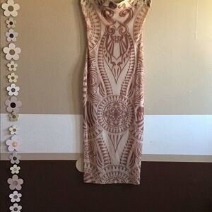 Elegant Patterned Mesh Dress